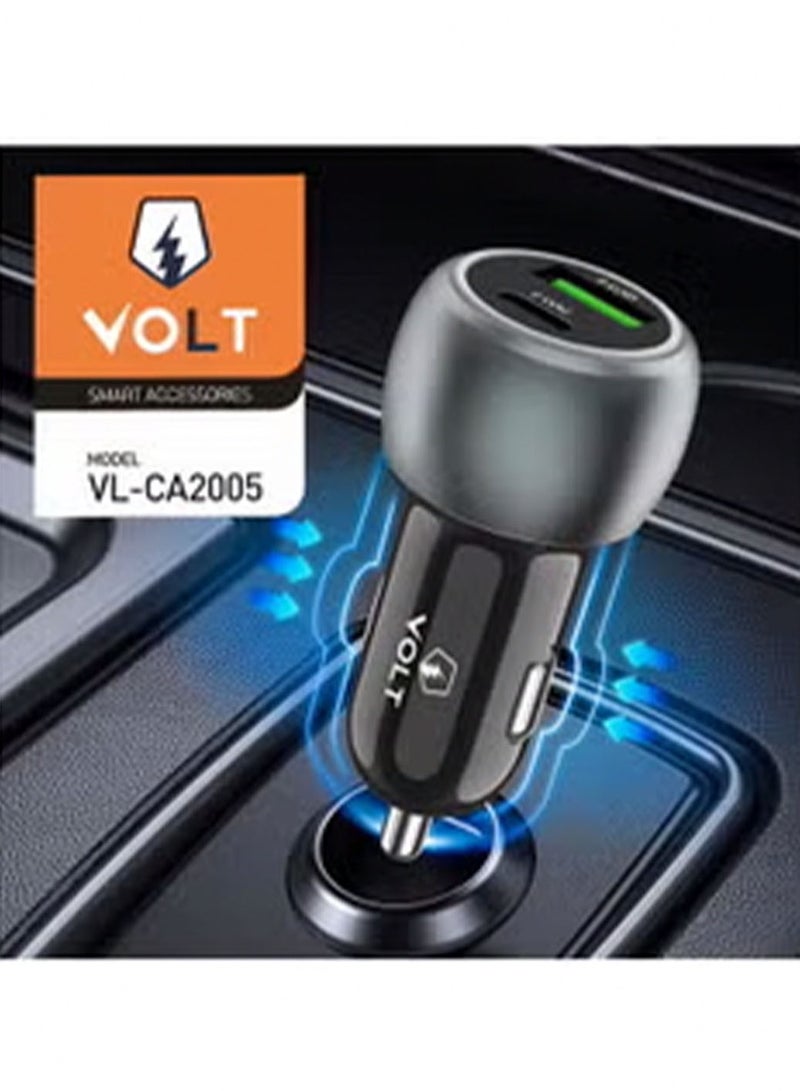 VOLT Car charger with two USB and PD ports, 38W - Image 2