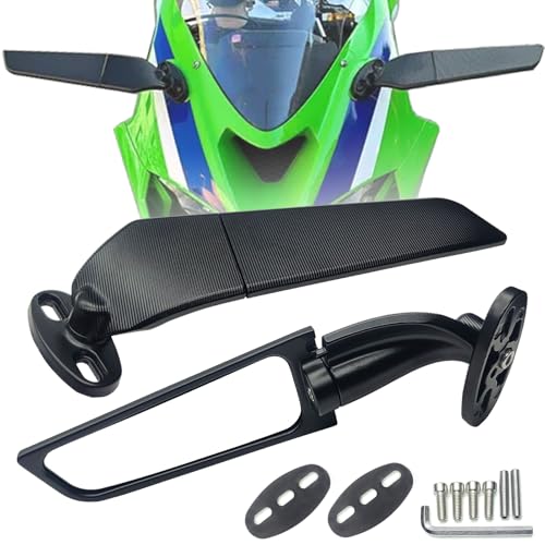 ZTYIOHG Large Size Motorcycle Mirrors Stealth Wind Wing Side Rearview Mirrors Compatible With 2025 Kawasaki Ninja 500 Ninja 650 Ninja 400 300 2025 ZX6R ZX10R ZX4RR ZX14R GSXR 1000 600 750 - Image 1