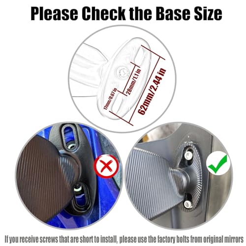 ZTYIOHG Large Size Motorcycle Mirrors Stealth Wind Wing Side Rearview Mirrors Compatible With 2025 Kawasaki Ninja 500 Ninja 650 Ninja 400 300 2025 ZX6R ZX10R ZX4RR ZX14R GSXR 1000 600 750 - Image 5