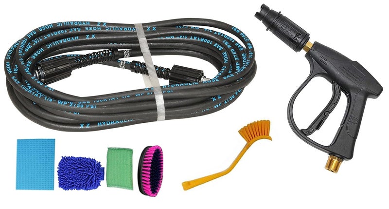 Digital Craft Digital Craft Hydraulic Pressure Washer Hose Pipe 2750PSI M2215 14mm High Pressure Washer Hose Spray Water Hydraulic Pressure Washer Pipe 8MTRPressure Washer GunHousekeeping 5 Item Set 