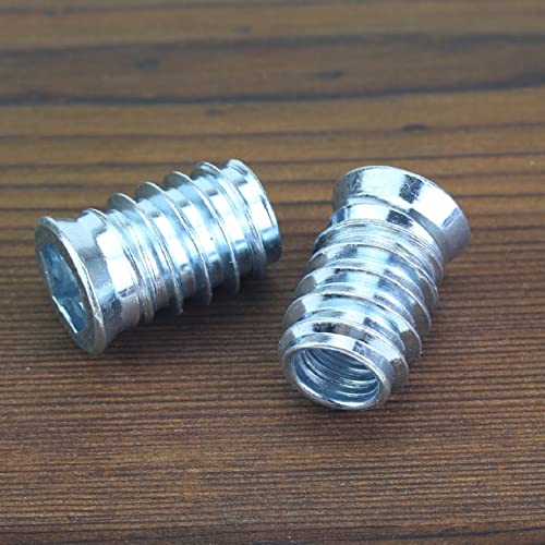 Kindroufly 3/8"-16 x 25mm Threaded Inserts, Nut Inserts, Wood Inserts, Blue Zinc Plated Carbon Steel, 3/8-16 Threaded Inserts with Hex Wrench for Wood Furniture Screw, Total 16 Pieces, Blue Color - Image 5