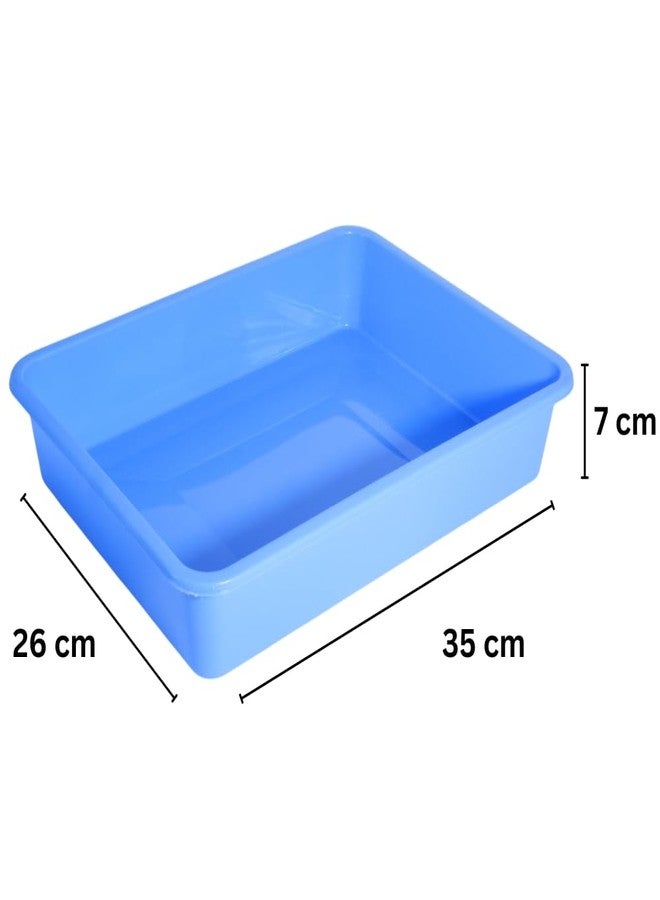 Morvi Nexa Med Multipurpose Stackable Rectangular Plastic Storage Tray| Home,Kitchen,Office,School,Commercial,Industry,Lab,Hospital,Paper,Desk Organiser|27 x 35 x 7| Set of 4 | Black Green RED TP - Image 2