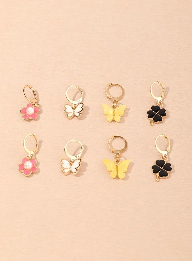 Take Two  Girls Set of 4 - Butterfly Clover Earrings for Women | Best Price UAE