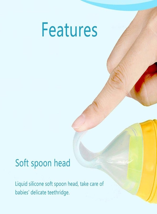 Chopchi Feeding Spoon Bottle with Squeezy Food Bottle 6 Month Above Baby,90ml, Color Yellow - Image 4