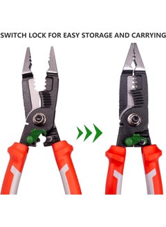 UPTODATETOOLS UPTODATETOOLS 6in1 Wire Stripper Tool Cable cutters 8Multifunctional needle nose pliers for Electric Cable Stripping Cutting and Crimping  - Image 3