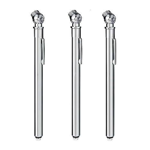 PINKJOY Pencil Tire Pressure Gauge 1075PSI Stainless Steel Body and Metal Made Nozzle 3 Measurements for Vehicles 3 Pack - Image 1