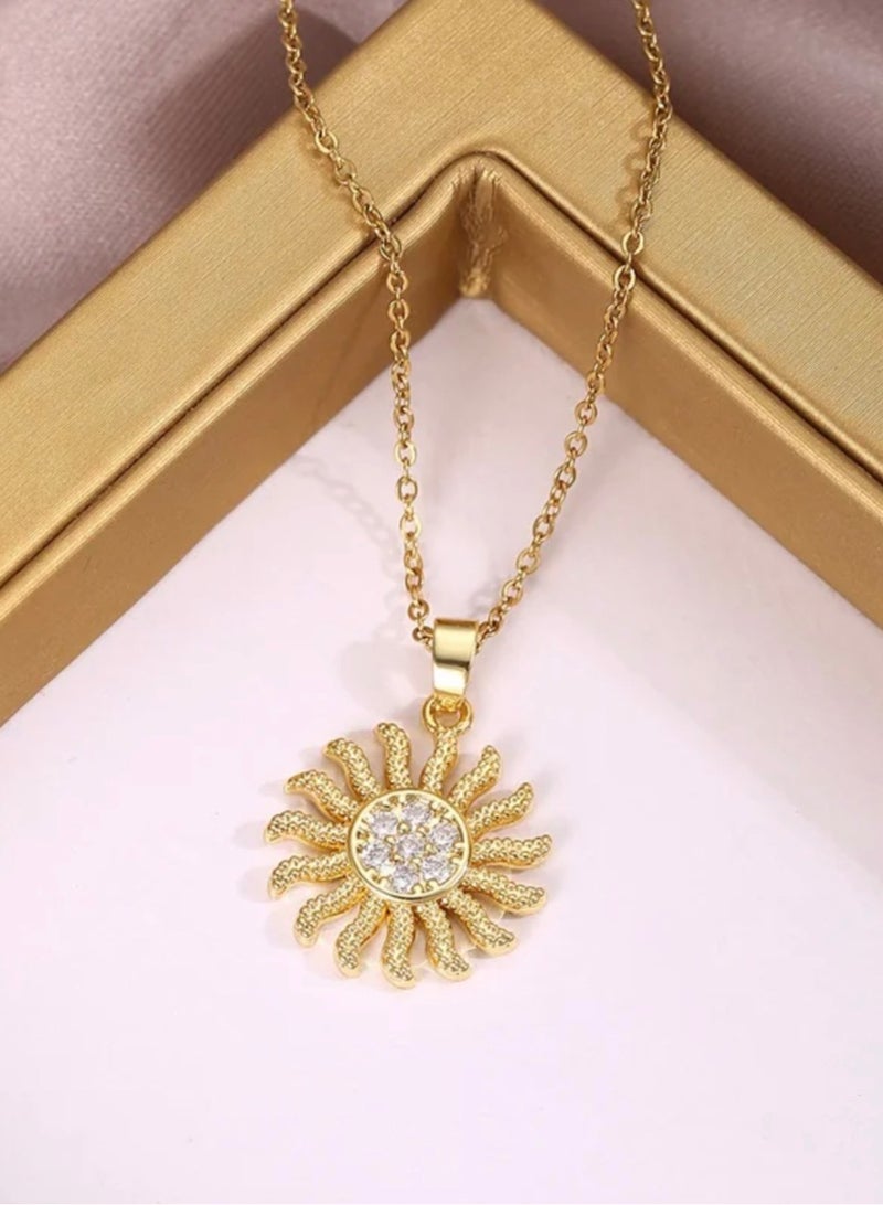 Elegance Trendy Stainless Steel Gold Plated Necklace For Women - Image 1