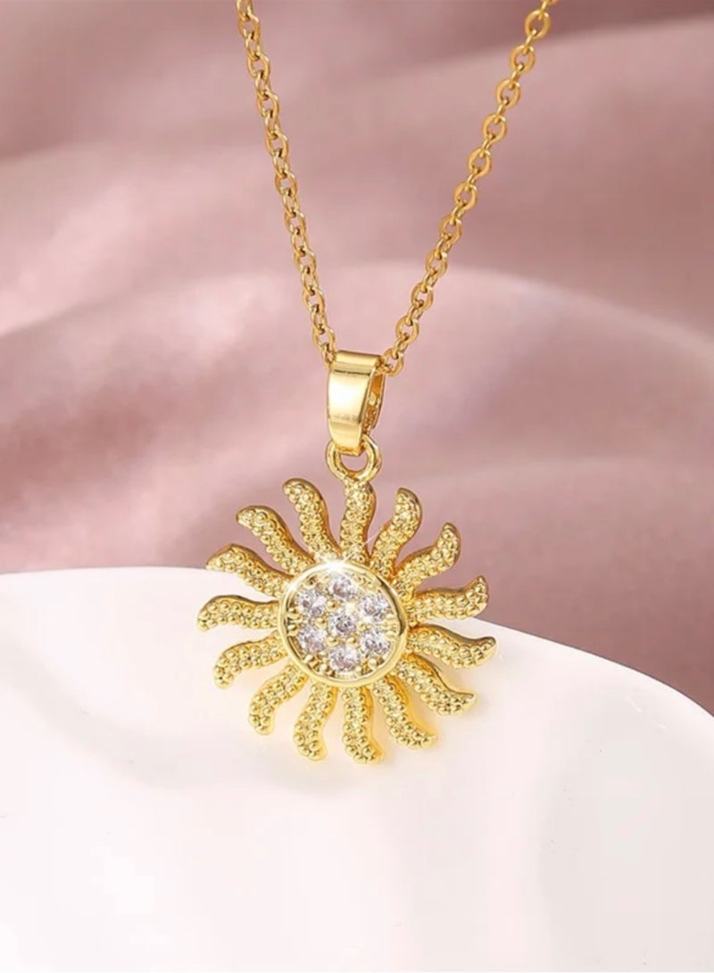 Elegance Trendy Stainless Steel Gold Plated Necklace For Women - Image 5