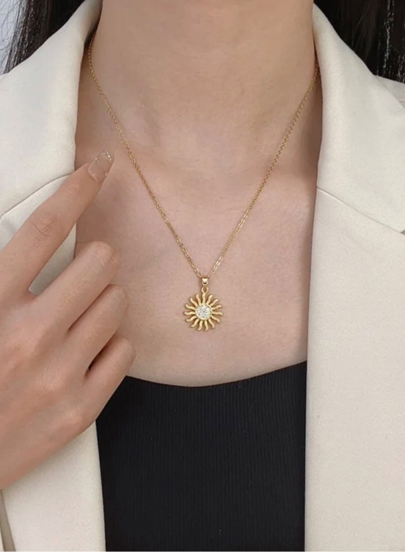 Elegance Trendy Stainless Steel Gold Plated Necklace For Women - Image 2