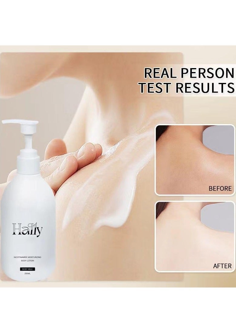 HALLY Pack of 2 Hally Body Milk 250ml Each Nicotinamide Moisturizing Body Lotion Skin Whitening Nourishing Hydrating For Dry Skin Women and Men - Image 2