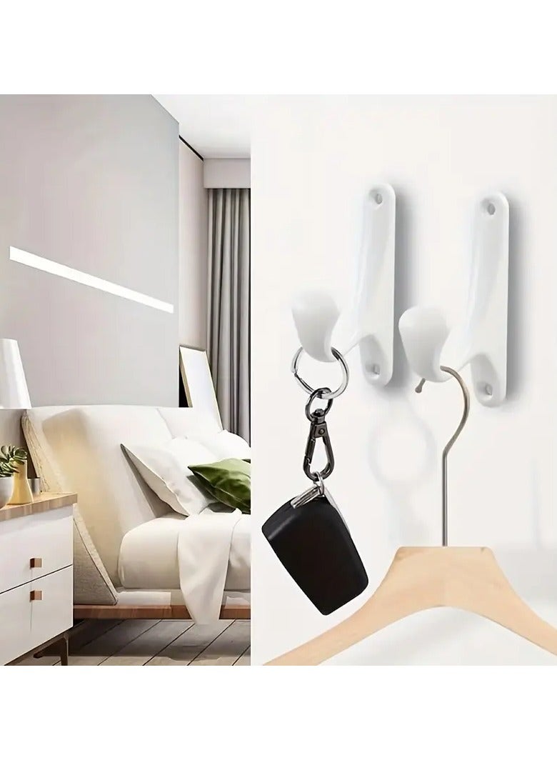ON MART Sticky Hook Wall Mount - Heavy Duty plastic Single Prong Robe Hanger Rustproof Adhesive Wall Hooks For Living Room, Bathroom, Kitchen, Bedroom For Bag, Scarf, Towel, Hat, Key, Cup, Room, Wardrobe 6pcs  - Image 3
