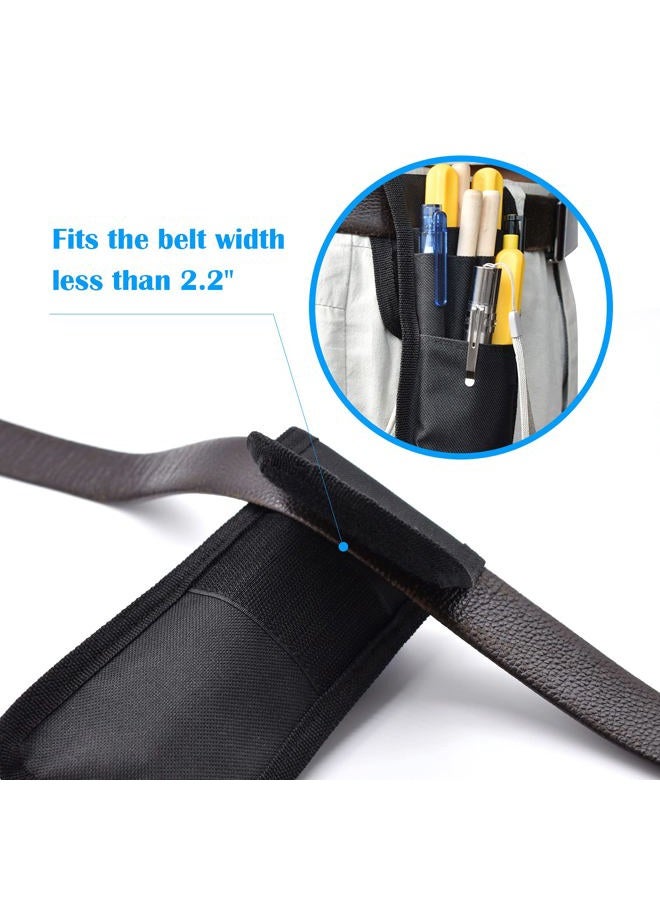 KATOLK 2 Pcs Belt Pen Holder, Multifunctional Adjustable Tactical Pencil Pouch, Detachable Military Duty Pencil Sleeve Case, Can Hold Pens, Rulers and Scissors, Black - Image 4