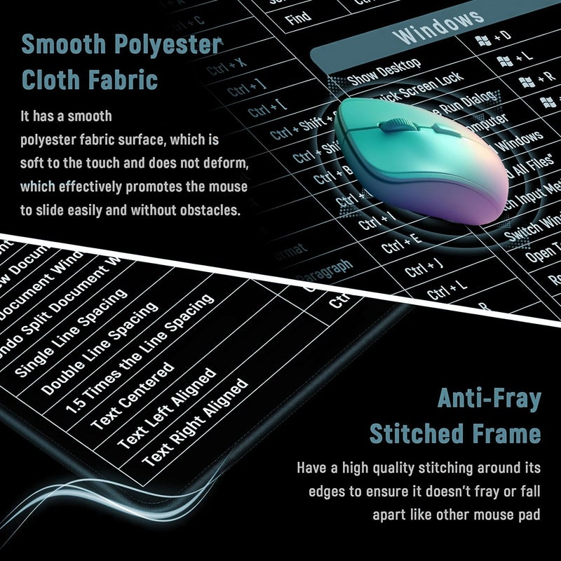 Oblivion Keyboard Pad for Desk 1 Pc – Shortcut Keyboard Mouse Pad Mat, Super Large Anti-Slip Desk Mat, Oversized Rubber Mouse Pad for Office, Desktop, Gaming & Quick Key Desk Accessories (80x30cm) - Image 3