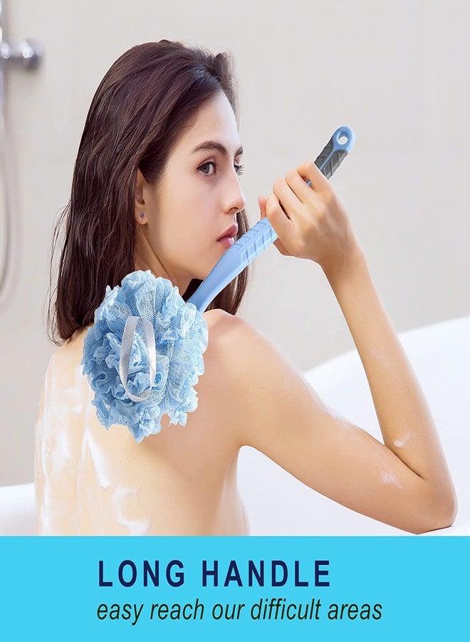 SPAREQUE Back Scrubber Brush, Body Bath shower Brush with Bristles and Loofah Long Handle for Skin Exfoliating Massage Suitable for Wet or Dry,Men and Women - Image 2