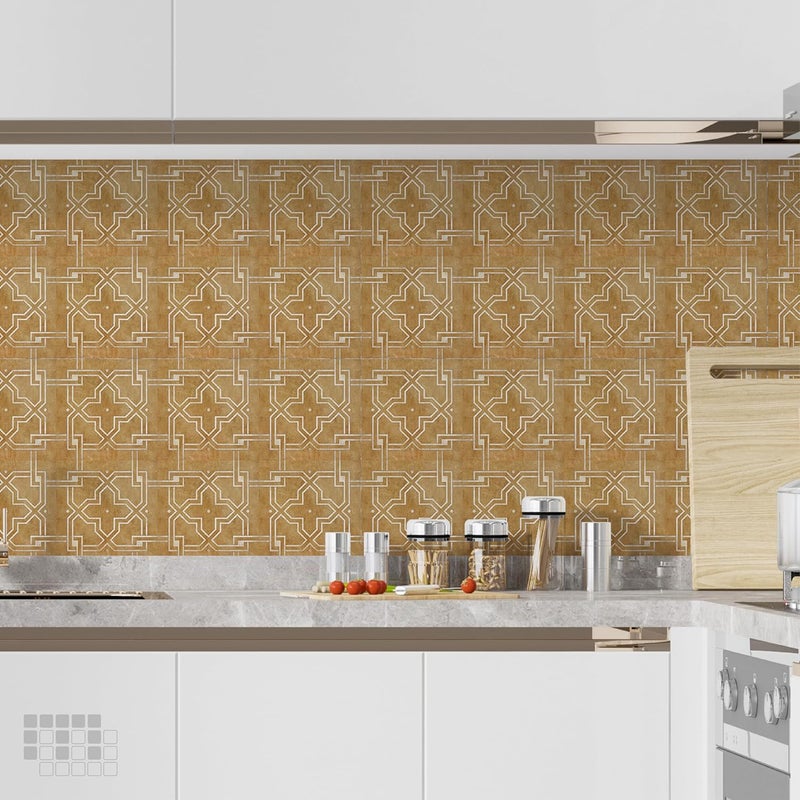 MOSAICOWALL Mosaicowall DIY Peel and Stick Floor Tiles Wall Tiles for Kitchen Living Dining Room Matte Flooring Tile FST0196 X 6 Inches Pack of 12  - Image 5