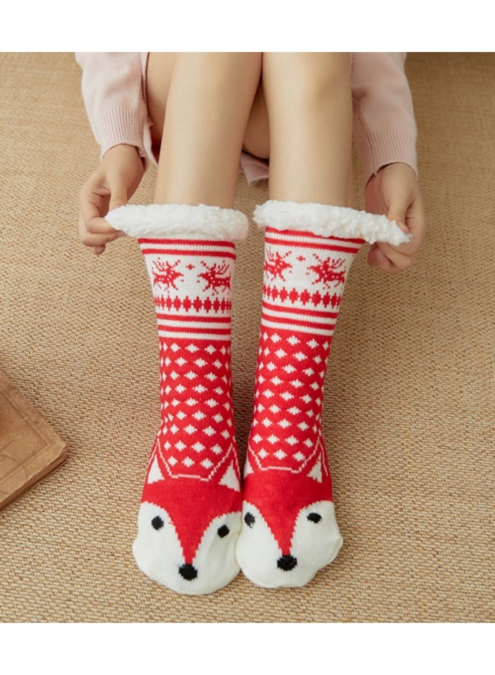 Loquat Christmas Women's Fuzzy Slipper Socks Fleece Thick Warm Slipper Socks for Xmas Winter Party favor Supplies - Image 2