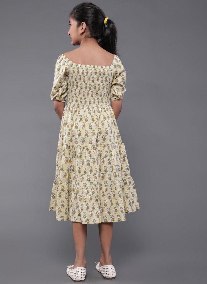 أيه كيه إس فستان ميدي - بطبعة زهور للبنات - Image 4