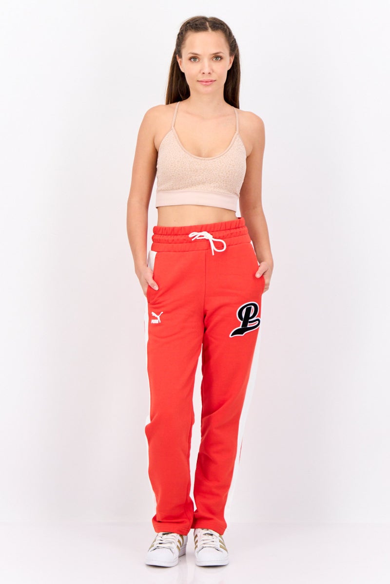 PUMA Women Sportswear Fit Outdoor Sweatpants, Burnt Red/White - Image 2