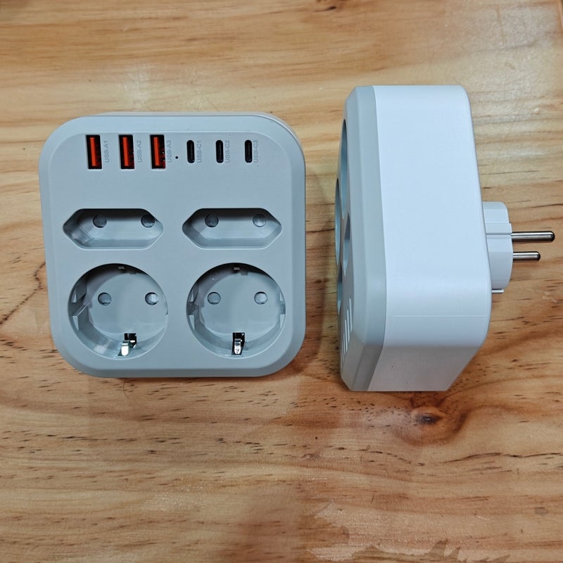 10-in-1 EU Surge Protector with 4 Outlets, 3 USB-A and 3 USB-C Ports - Image 1