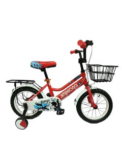 Star Kids 12 Inch Kids Bike with Training Wheels and Basket, for Boys and Girls - Red 