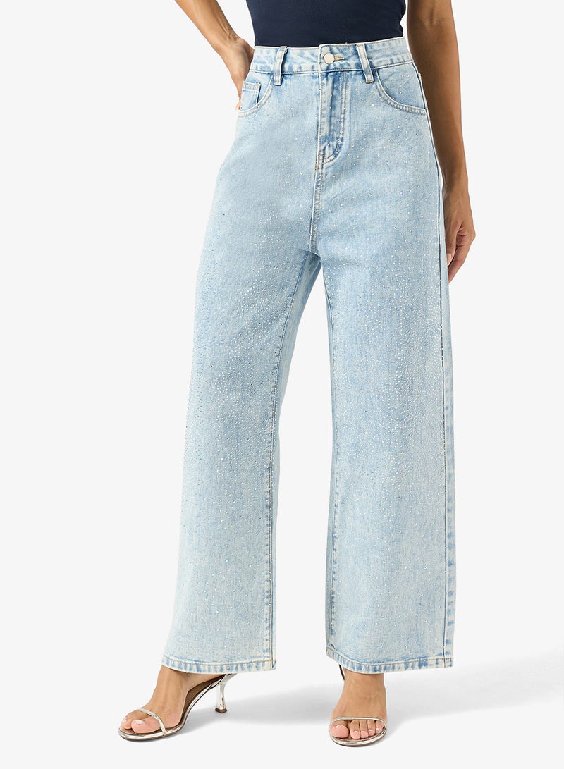 جينجر جينز مستقيم مزين بالكريستال - Image 1