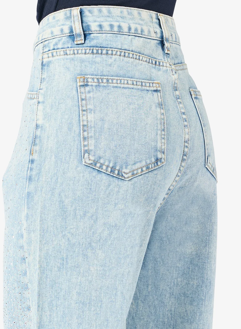 Ginger Rhinestone Embellished Straight Fit Jeans