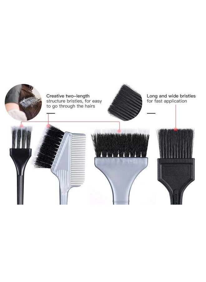 Perfehair Hair Dye Brush Set 4 Pack Hair Color Applicator Balayage Highlight Tint Brushes Comb Kitdifferent Size  - Image 4