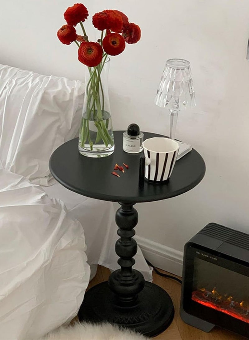 LEOKOR Round Coffee Table, Vintage Roman Pillar End Table, Sofa Side Table, Modern Nightstand for Living Room, Bedroom, Office - Image 3