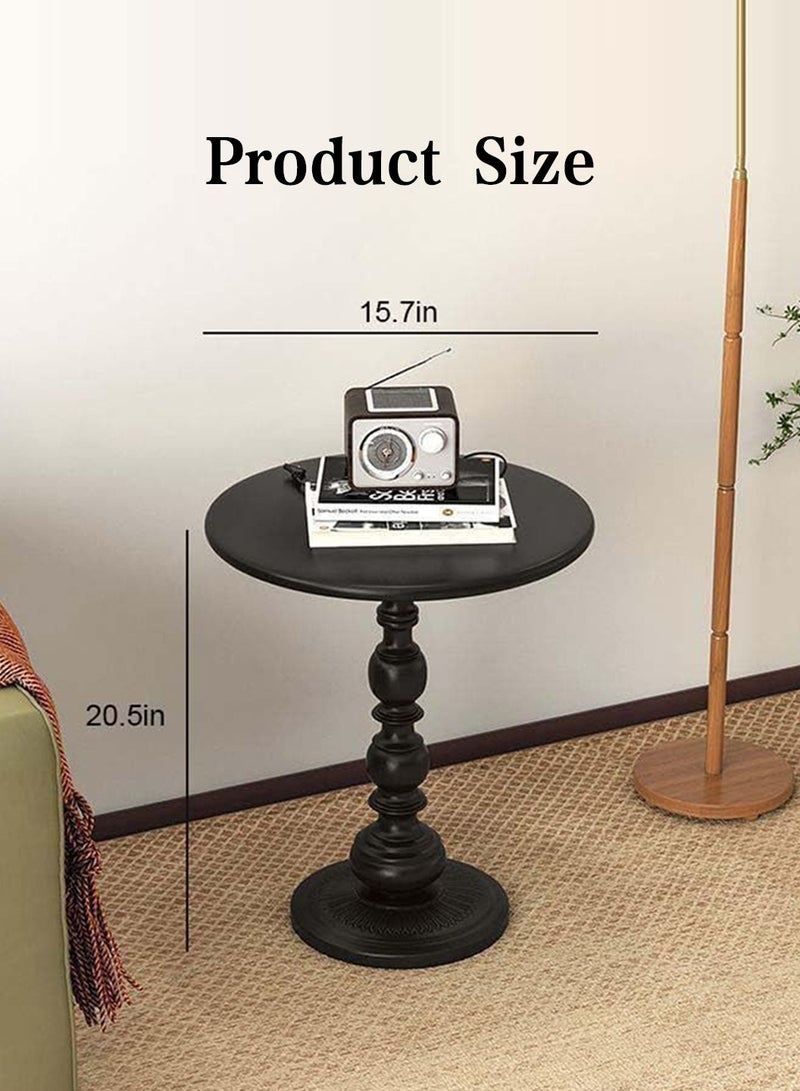 LEOKOR Round Coffee Table, Vintage Roman Pillar End Table, Sofa Side Table, Modern Nightstand for Living Room, Bedroom, Office - Image 4