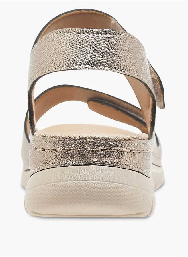Le Confort Women's Textured Sandals with Hook and Loop Closure