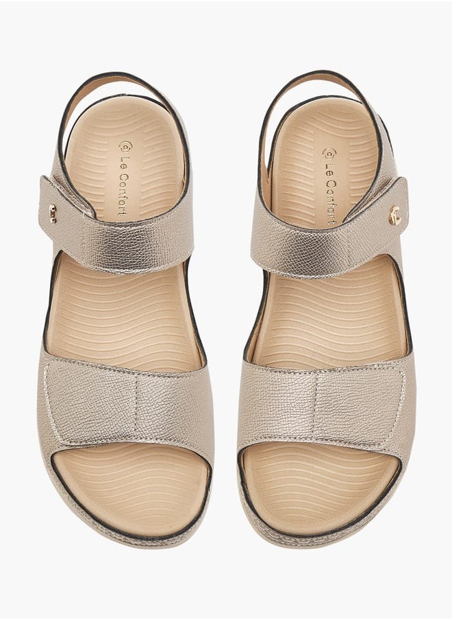 Le Confort Women's Textured Sandals with Hook and Loop Closure  - Image 2