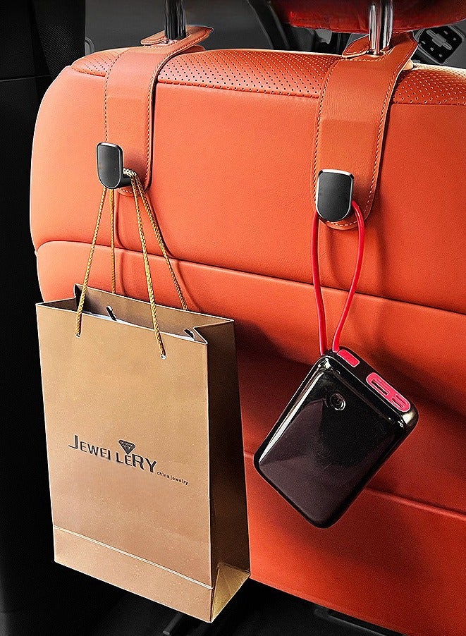 4-Piece Car Seat Back Hook Hanger Set ,Car Headrest Hooks, Leather Car Seat Organizer Hook,Organizer Holders for Purse Clothes Hat bag,44LBS Stainless Steel Car Hook - Image 4