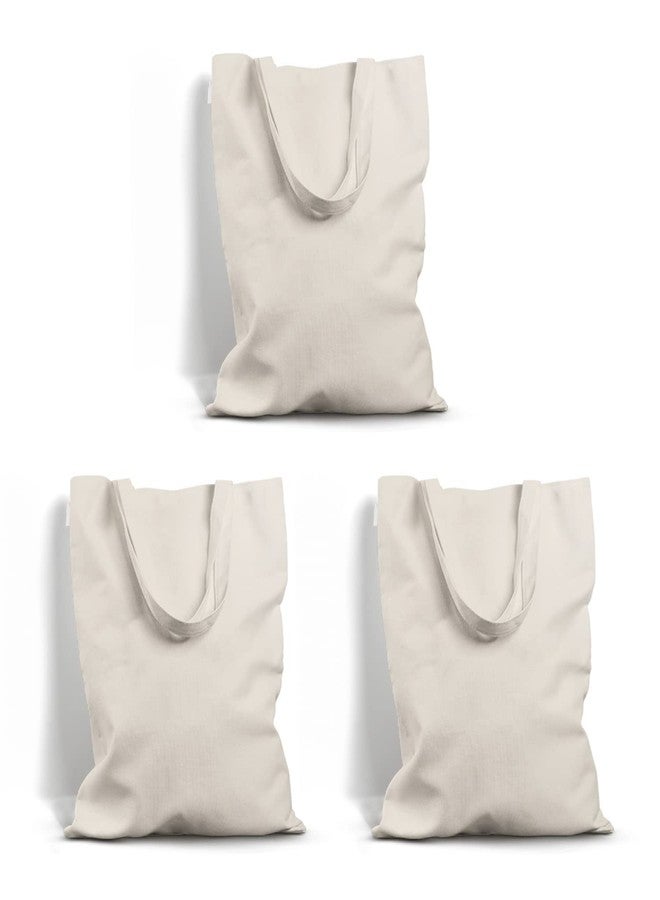 2DS Natural Cotton Plain Tote Shopping Bags With Strong 13" Handle (Size 16 X 14 Inch), Hold 10 Kgs Heavy Duty, Organic, Eco Friendly Biodegradable Washable Multipurpose Cotton Grocery Bag Set of 6 - Image 1