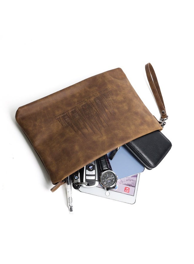 TOVELE5 Tovele 5 New Fashion Large Capacity Crazy Horse Leather High Quality Printed Brown Clutch Bag Pouch Envelope Bag  - Image 5