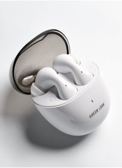 GREEN LION Athens  Earbuds Premium Sound with Multi-Function Touch / 12 Meters Transmission Distance / 4 Hours Music & Talk time / Hands-Free Calls / FTD Chipset / Bluetooth V5.3 - White  - Image 1