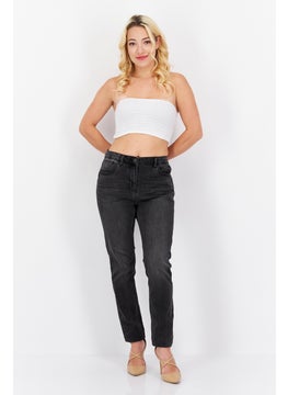 promod Women Regular Fit Washed Stretchable Denim Jeans, Grey  - Image 2