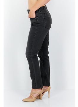promod Women Regular Fit Washed Stretchable Denim Jeans, Grey  - Image 4