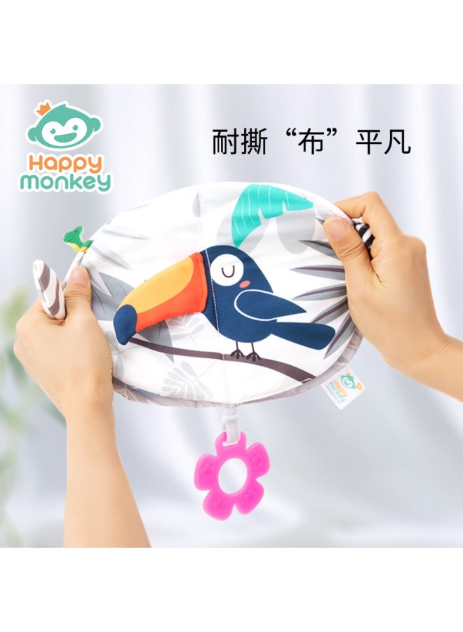 HAPPY Monkey Baby Cognition 3d Stereo Tail Cloth Book Early Education Can't Tear Bite Baby Toys - Image 3