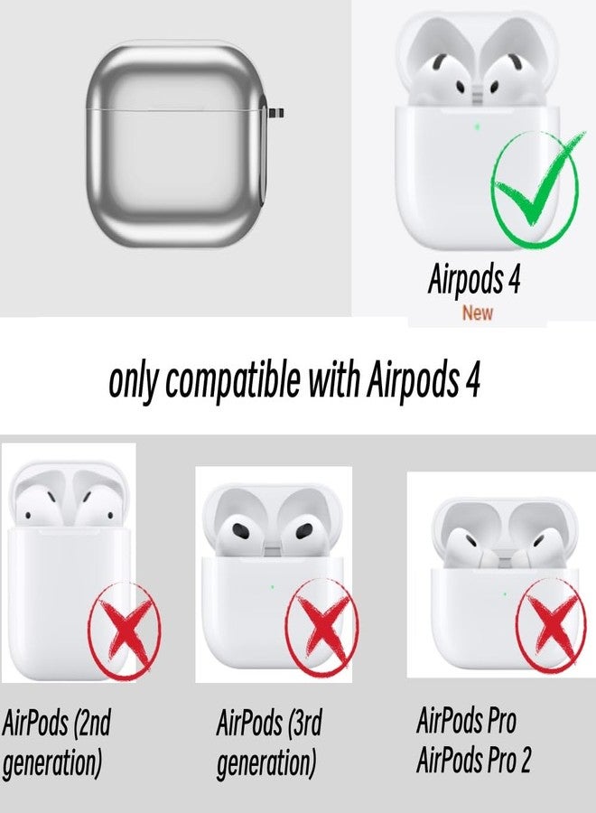 Tomcrazy Electroplating TPU Case Compatible with AirPods 4 2024 Cases Shockproof Protective Cover (D) - Image 2