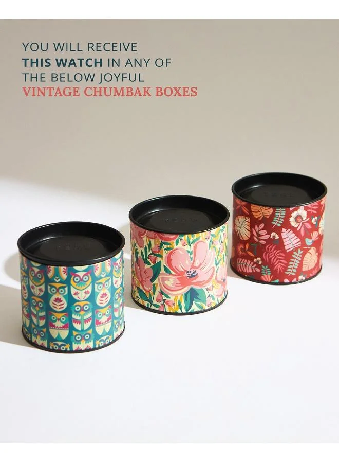 Chumbak TEAL by Chumbak Jungle Flowers Watch, Metal Mesh Strap