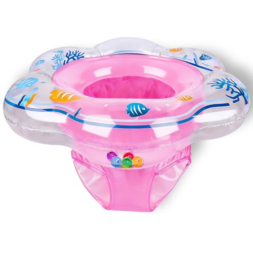 AMENON Baby Pool Float with Double Airbag Safety Seat for Toddler Infant 612 Months Inflatable Infant Pool Float for Swim Training Bathtub Water Play - Image 1