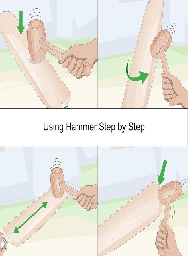 Grès GRS Cricket Bat Double Sided Wooden Mallet Hammer with Gripper for Perfect Knocking to Improve Cricket Bat | Wooden Mallet Hammer and Handle Gripper Combo - Image 4