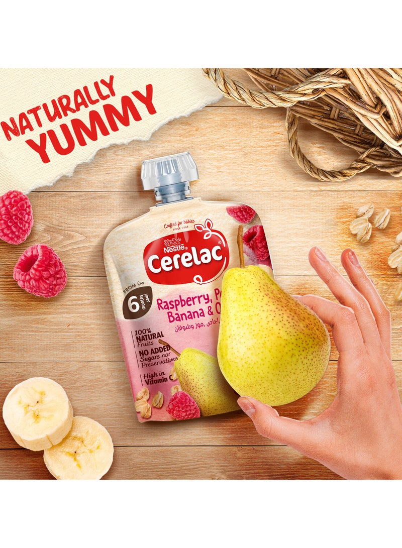 Cerelac Fruits Puree Pouch In Raspberry Pear Banana And Oat 16 x 90g - Image 2