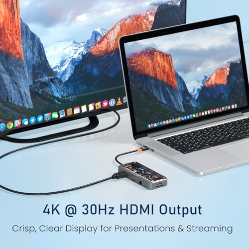 Portronics MPort View Three 10-in-1 USB-C Docking Station, 100 W PD Charging, 4K HDMI, VGA, RJ45 Ethernet, SD/TF Card Slots, USB 3.0/2.0 Ports, 3.5 mm Audio, for All Type C Devices, Windows/MacBook - Image 4
