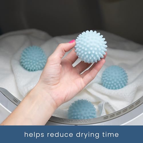 S&T INC. Reusable Plastic Dryer Balls, Fabric Softener for Laundry, Light Blue, 2.5 in, 4 Pack - Image 2