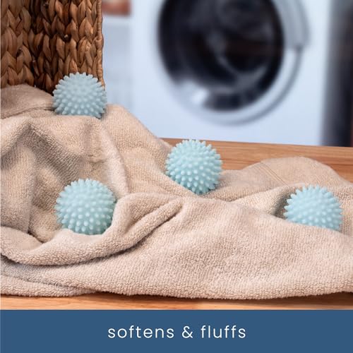 S&T INC. Reusable Plastic Dryer Balls, Fabric Softener for Laundry, Light Blue, 2.5 in, 4 Pack - Image 4