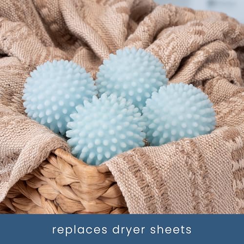 S&T INC. Reusable Plastic Dryer Balls, Fabric Softener for Laundry, Light Blue, 2.5 in, 4 Pack - Image 3