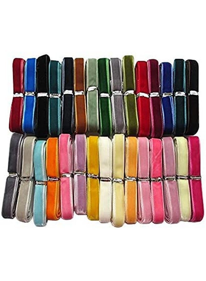 شينكو كرافت شريط مخملي 30 ياردة 1/4 بوصة إجمالي 30 لونًا مجموعة متنوعة (متعددة الألوان 1/4 بوصة (6 مم)) - Image 1