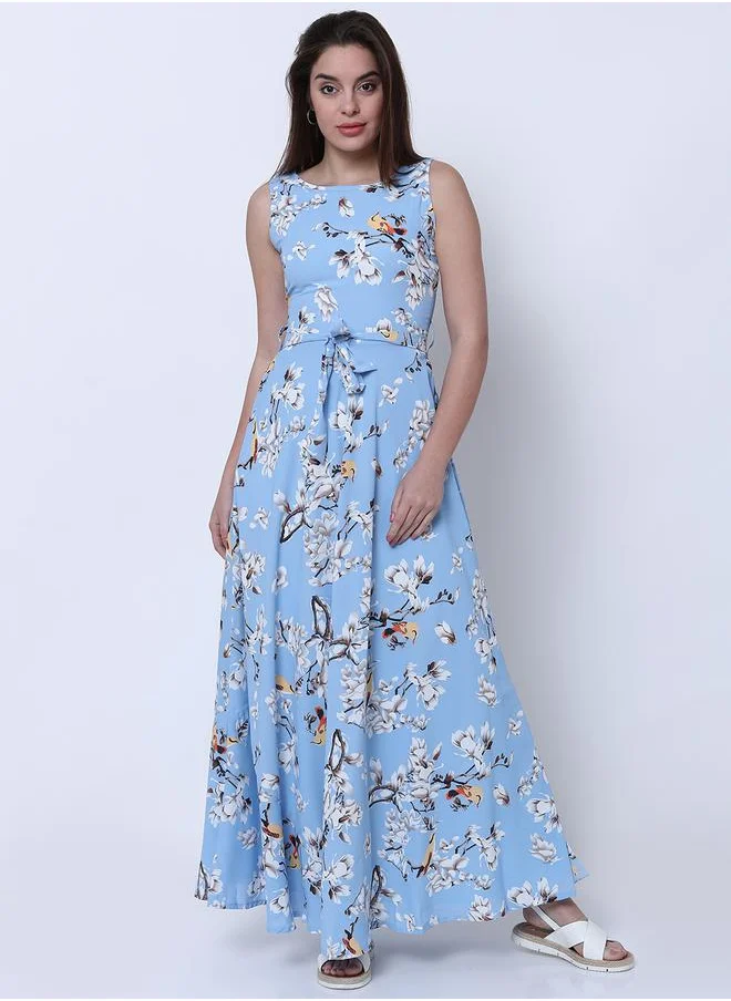 Tokyo Talkies Floral Print Sleeveless A-Line Maxi Dress by Styli