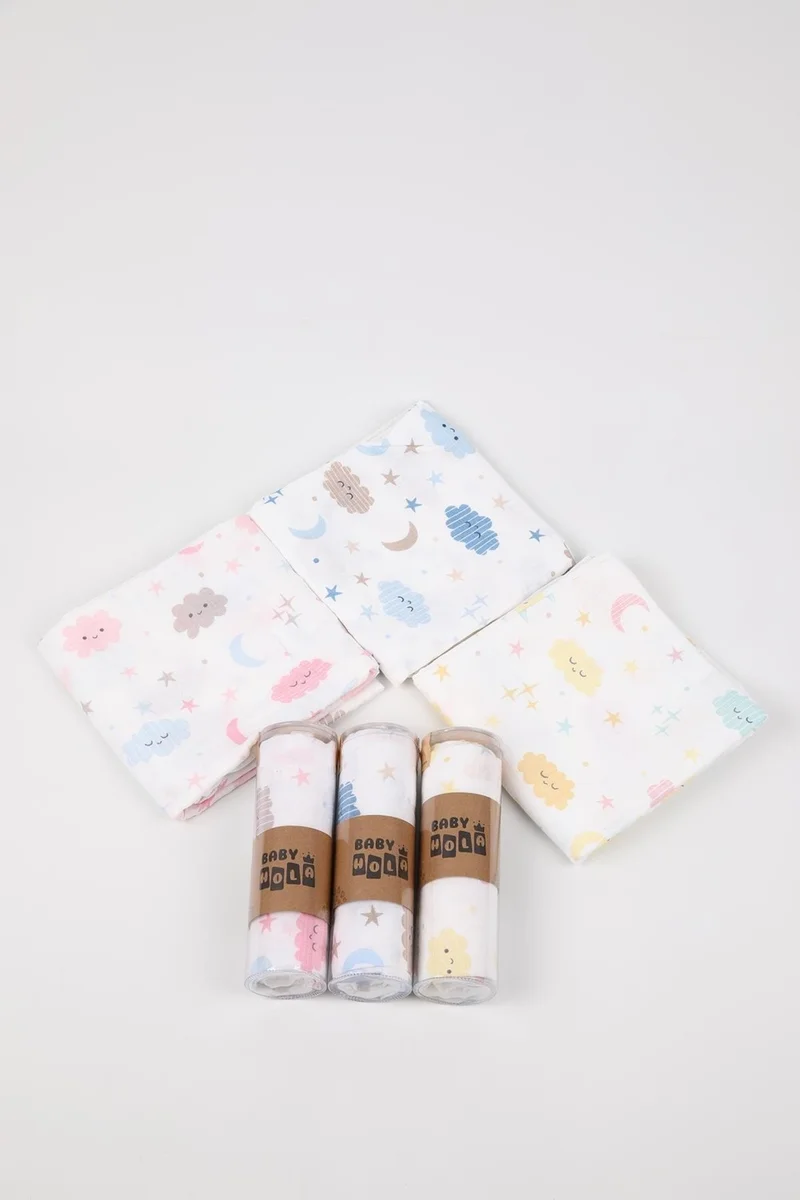 بيبي هولا Babyhola Muslin Cover 80X80CM Cloud Pattern Organic Gift Breastfeeding Bottom Opening Newborn Stroller Cover
